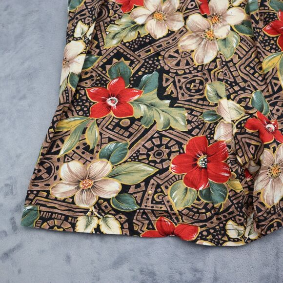 Capacity Shorts Womens M Multicolor Floral Elastic Waist High Rise Culotte - Picture 13 of 14